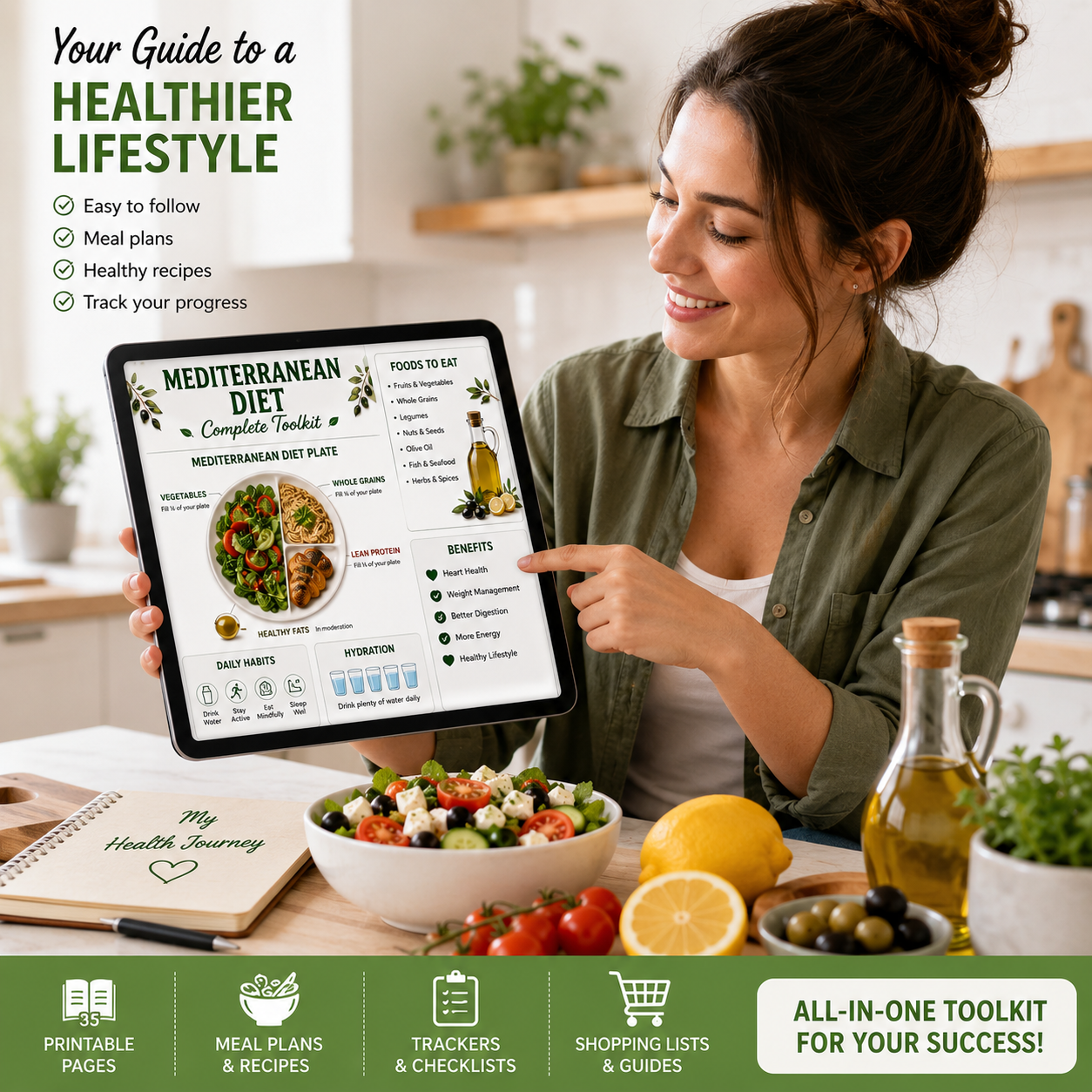 35 Mediterranean Diet Printable Pages PDF - Image 2