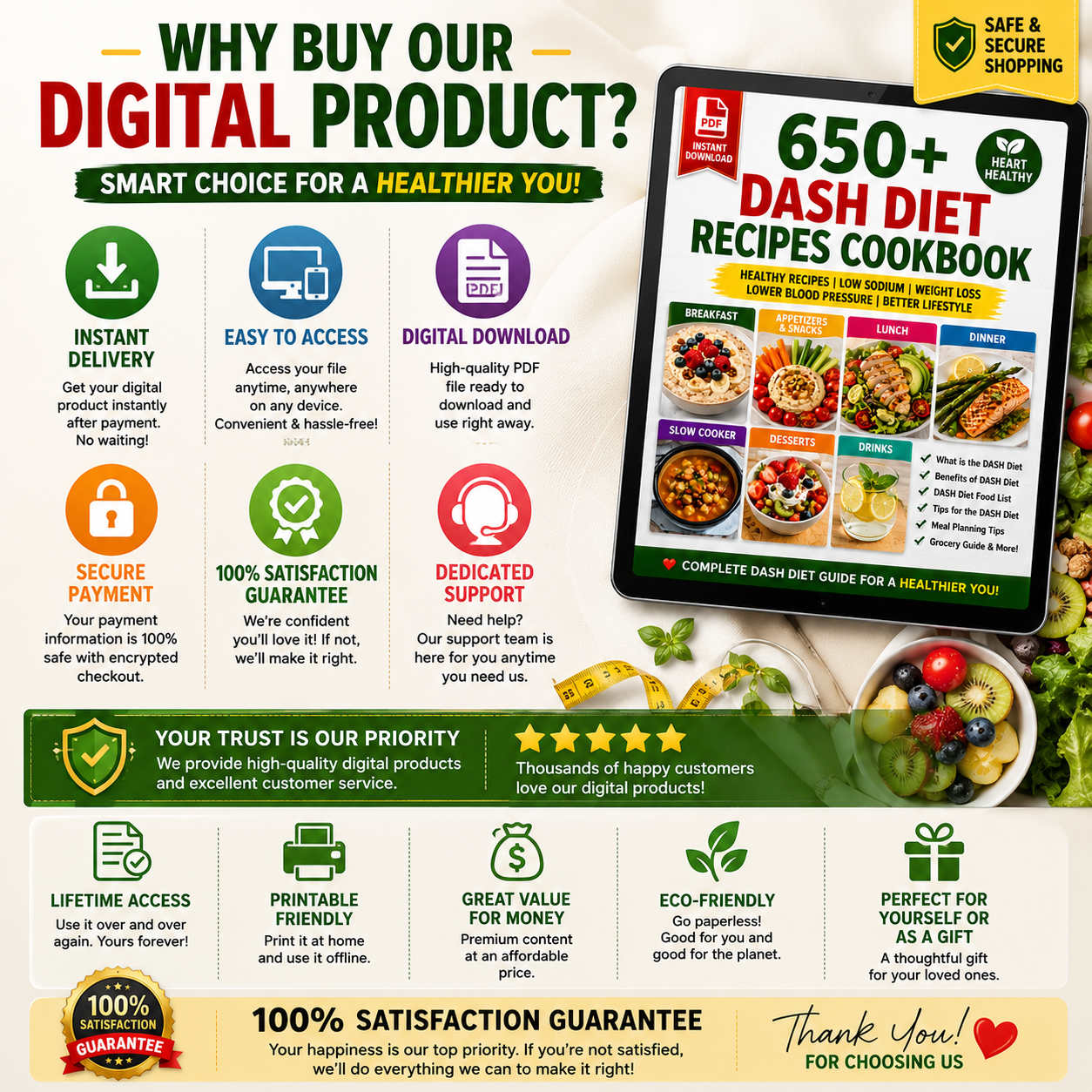 650+ DASH Diet Recipes Cookbook PDF Download! - Image 4