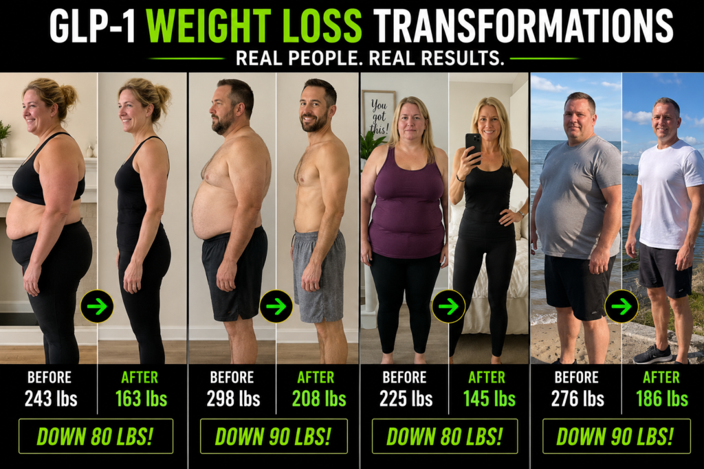 GLP-1 weight loss transformation