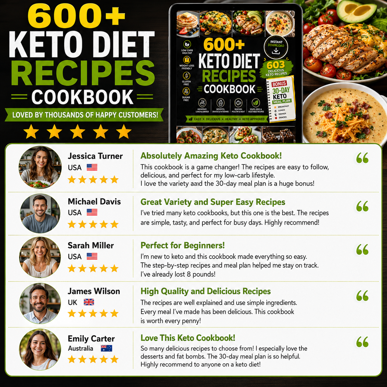600+ Keto Diet Recipes Cookbook PDF - Image 4