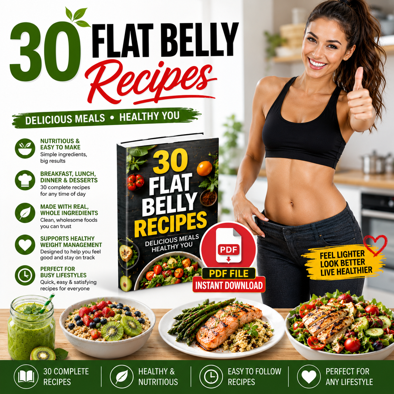 30 Flat belly Recipes