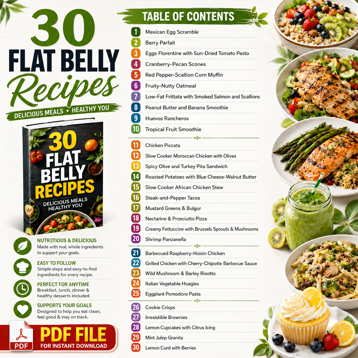 30 Flat Belly Recipes