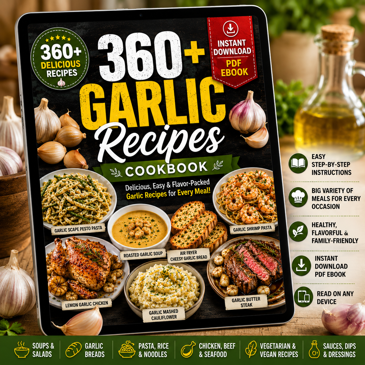 360+ Garlic Recipes Cookbook | Instant PDF Download - Image 3
