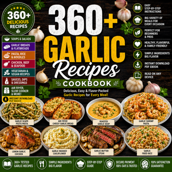 360+ Garlic Recipes Cookbook | Instant PDF Download