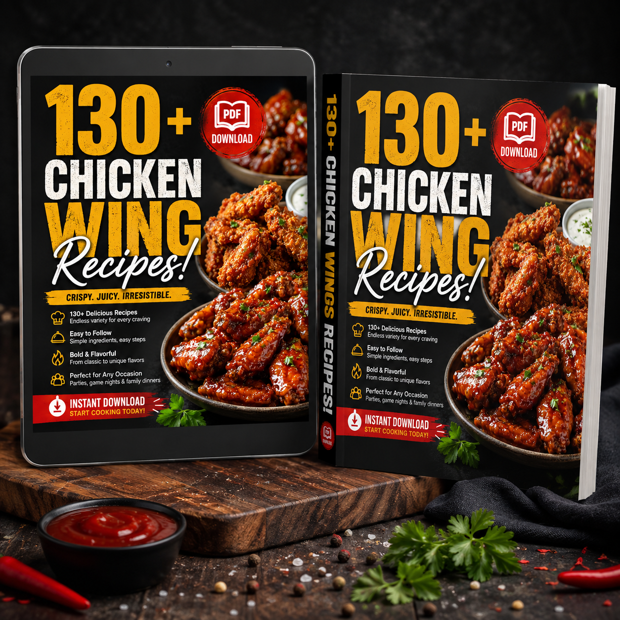 130 Chicken Wing Recipes! PDF Download! - Image 2