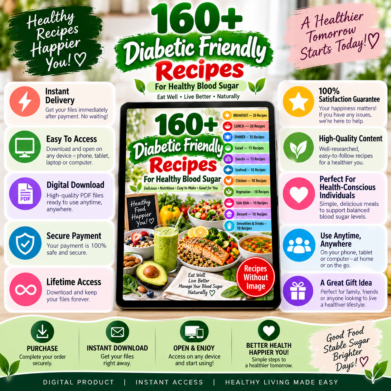 160+ Diabetic Friendly Recipes For Healthy Blood Sugar! PDF Download! - Image 4