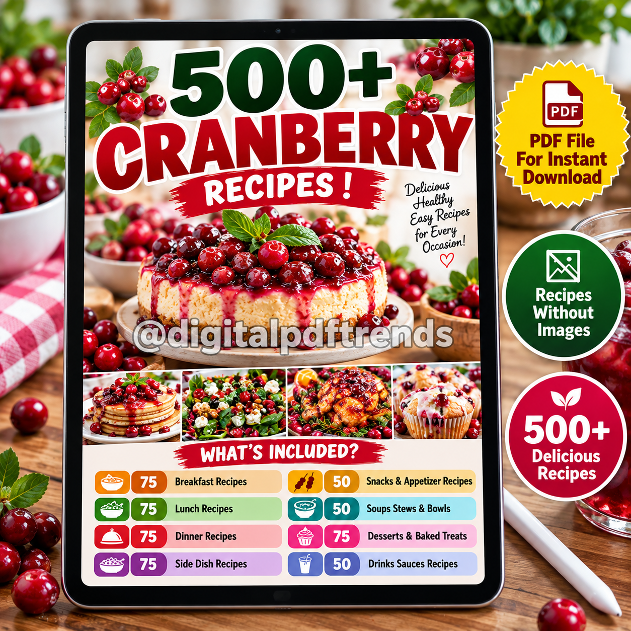 500+ Cranberry Recipes Cookbook! PDF Download! - Image 2