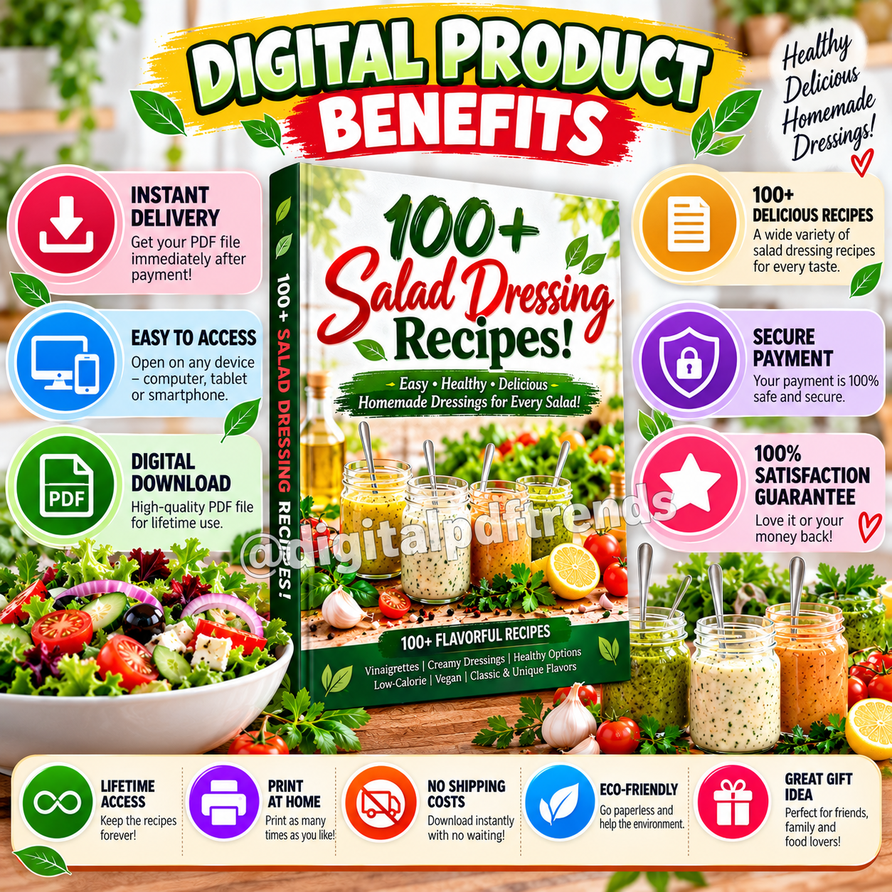 100+ Salad Dressing Recipes – Digital PDF Cookbook! - Image 4