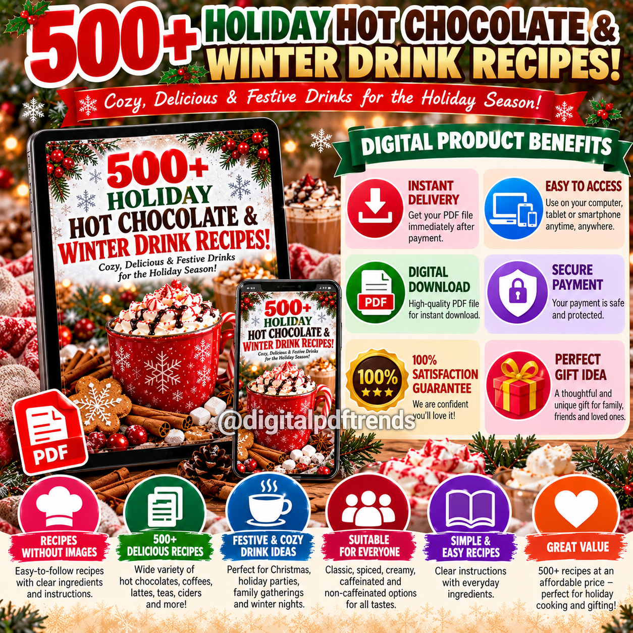 500+ Holiday Hot Chocolate & Winter Drink Recipes! PDF Download! - Image 2