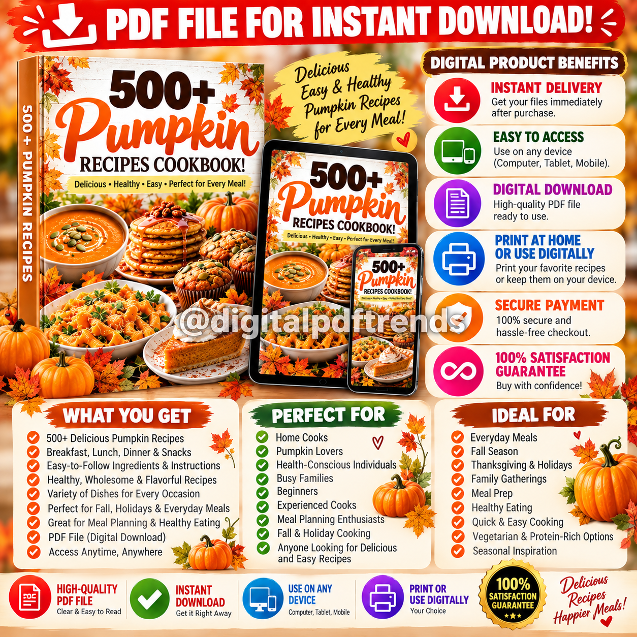 500+ Pumpkin Recipes Cookbook! PDF Download! - Image 2
